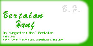 bertalan hanf business card